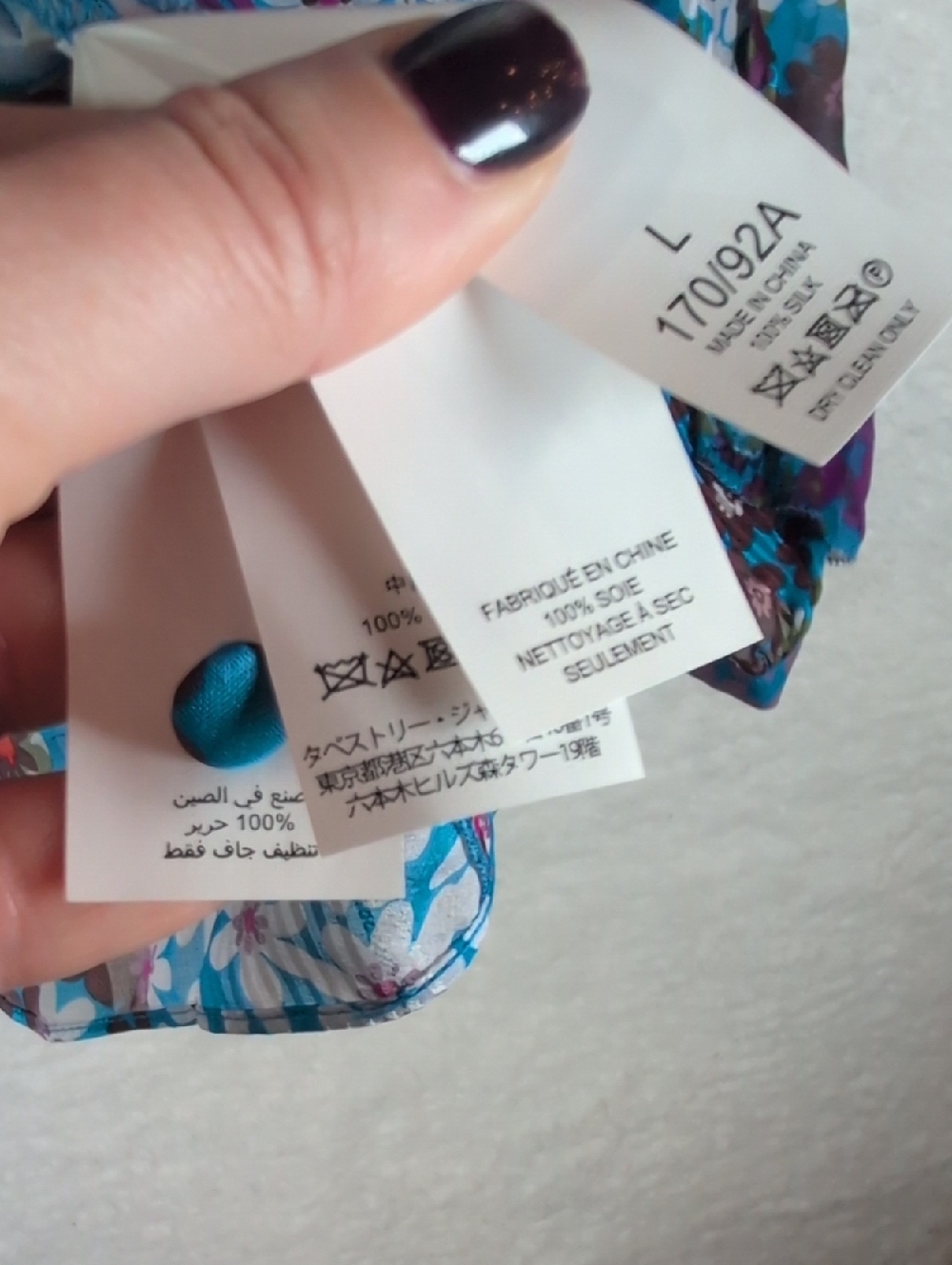 362-Nwot Kate Spade Women’s Blue Floral Long-Sleeve Peasant Blouse - Picture 5 of 7